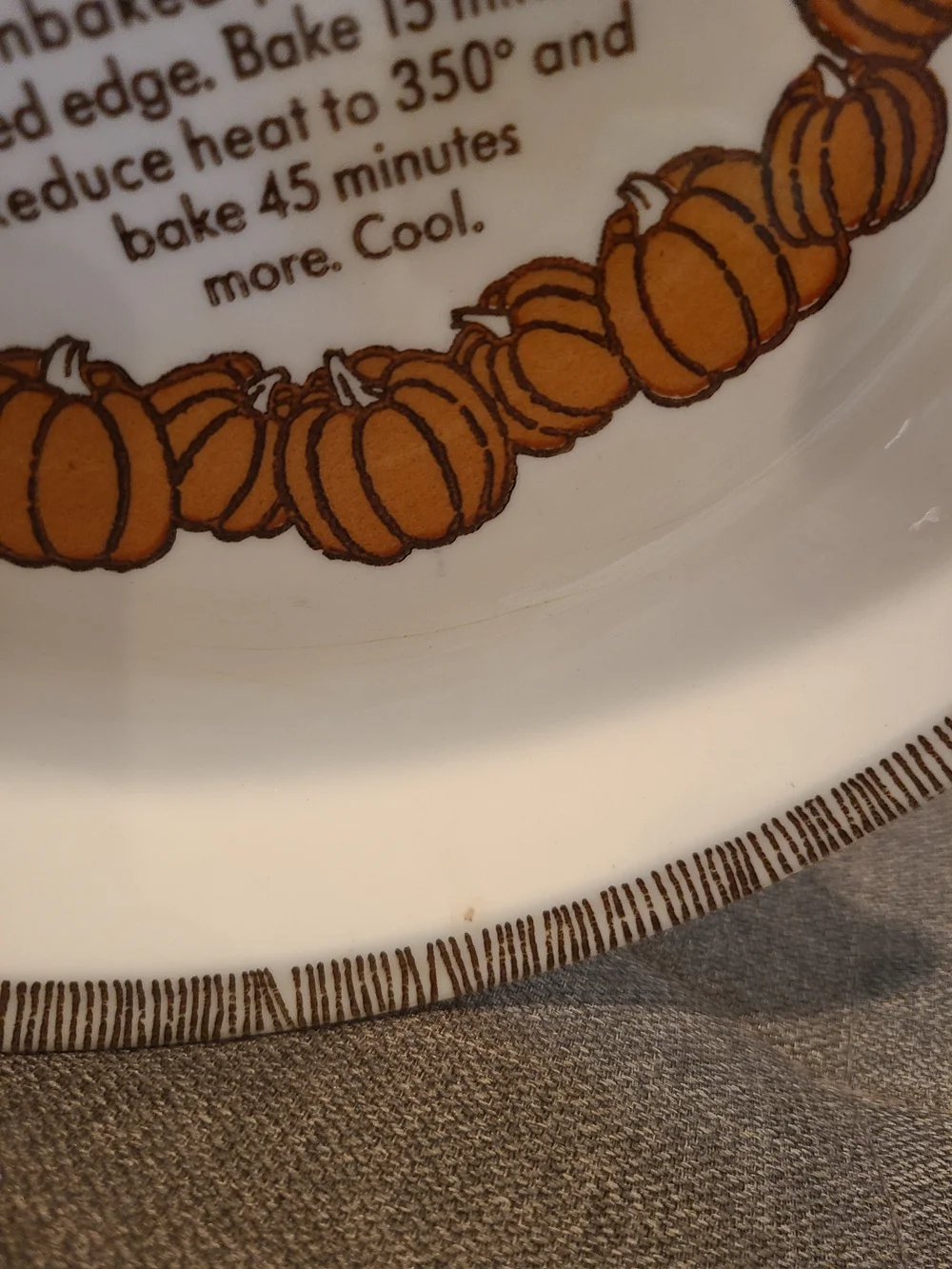 Vintage Royal China Pumpkin Pie Baking Recipe Dish - Cottage Core - Fall Decor